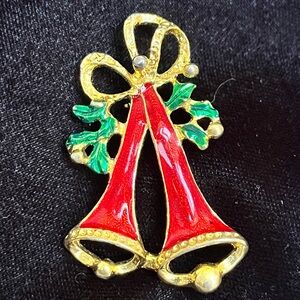 Vintage Holiday Bells Brooch
